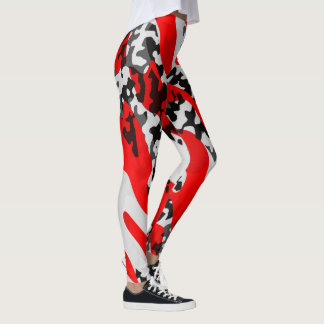 Red Black and White Leggings