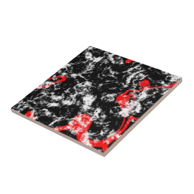 Red Black and White Marble Kakelplatta (Sidan)