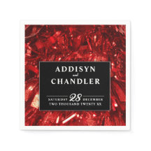 Red Black and White Modern jul Bröllop