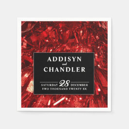 Red Black and White Modern jul Bröllop Pappersservett