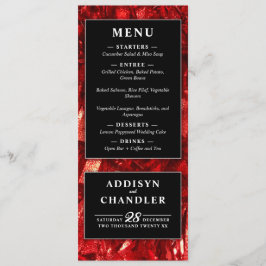 Red Black and White Modern jul Bröllop Program