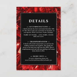 Red Black and White Modern jul Bröllop Tilläggskort