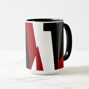 Red Black and White Mugg
