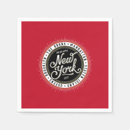 Red, Black and White New York City Logotyp Pappersservett