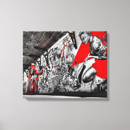 Red, Black and White Street Art Graffiti Wall Art Canvastryck
