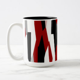 Red Black and White Två-Tonad Mugg