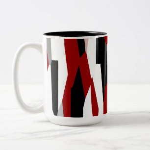 Red Black and White Två-Tonad Mugg
