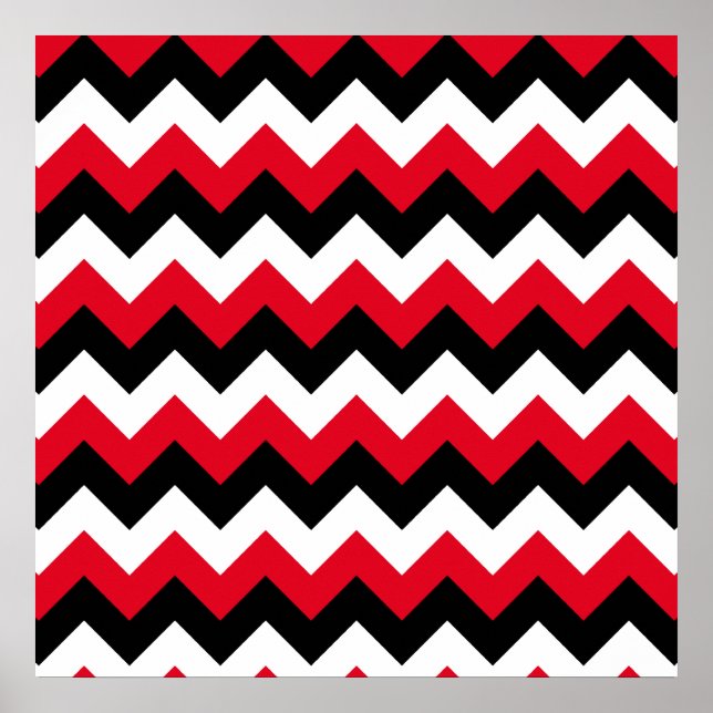Red Black and White Zigzag Poster (Framsidan)