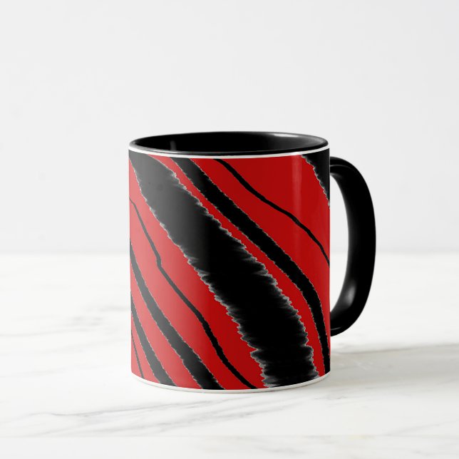 Red Black Animal Print Combo Mugg (Framsida höger)