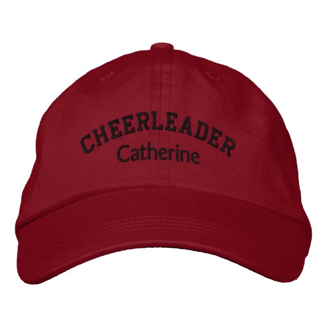 Red & Black Anpassningsbar CheerLeaders Broderad Keps (Framsida)
