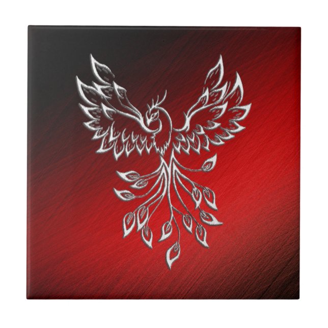 Red Black Ashes och Phoenix Glass Kakelplatta (Framsidan)