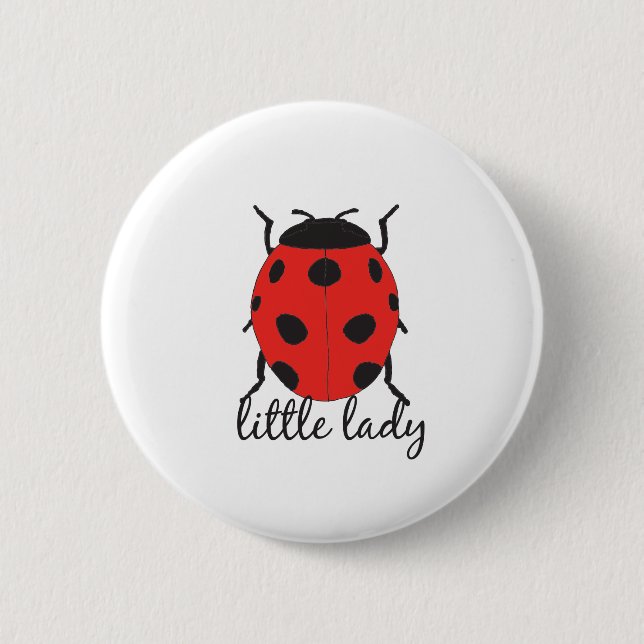 Red & Black Baby Ladybug Cute Red Ladybug Insekt Knapp (Framsida)