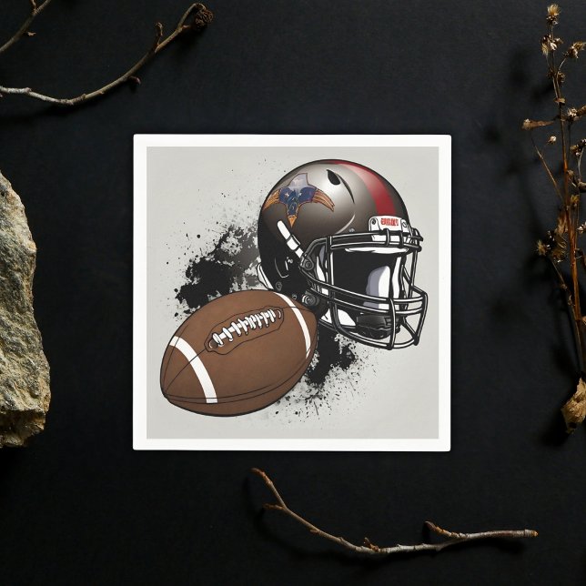 Red & Black Baby Shower för amerikansk fotboll Pappersservett (Skapare uppladdad)