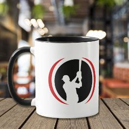 Red Black Baseball Batter Logotyp Mugg
