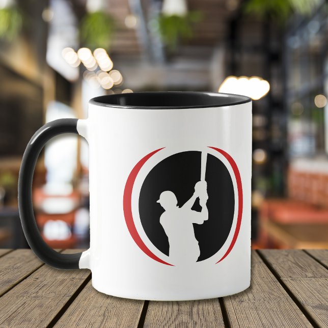 Red Black Baseball Batter Logotyp Mugg (Skapare uppladdad)