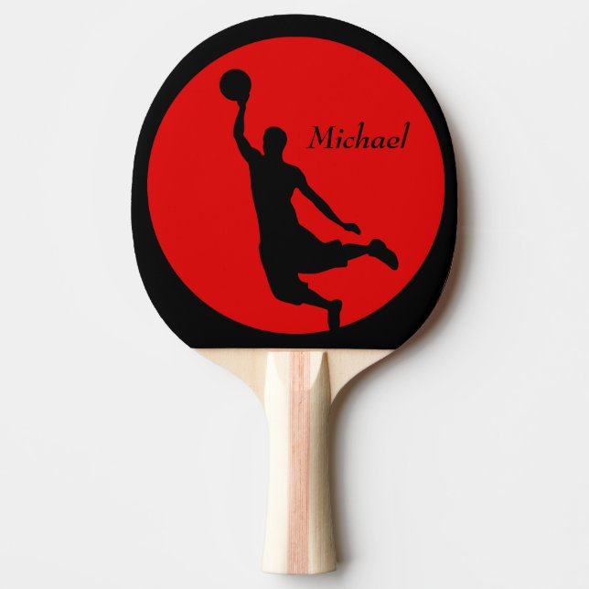 Red Black Basketball Slam dunk Personlig Pingisracket (Framsidan)