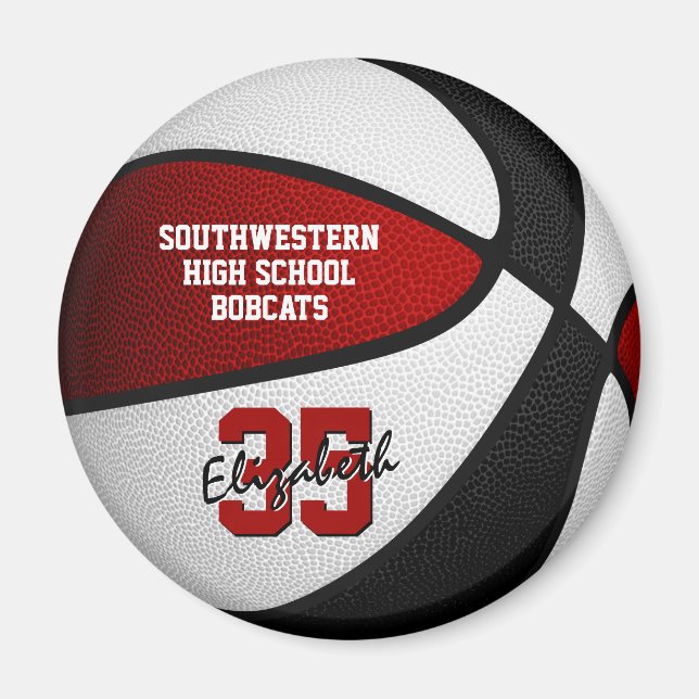 Red Black basketball Team färg Magnet (Framsidan)