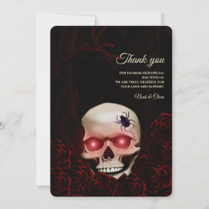 Red Black blommigt mörk moody gothic skalle Hallow Tack Kort