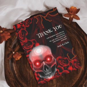 Red Black blommigt mörk moody gothic skalle Hallow Tack Kort