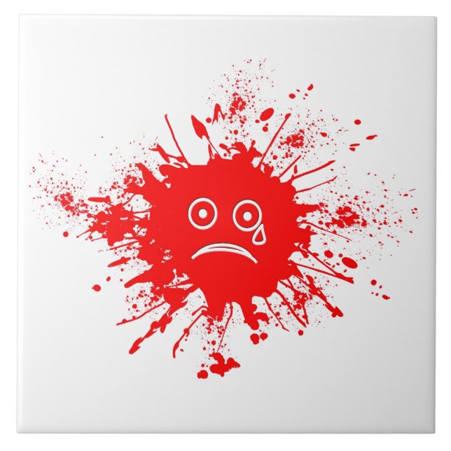 Red Bläck Blotch Kakelplatta (Framsidan)