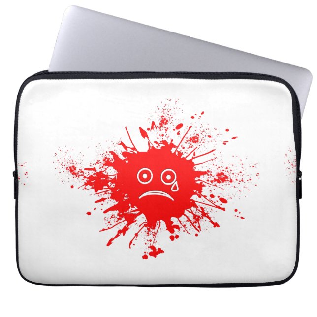 Red Bläck Blotch Laptop Sleeve (Framsidan)