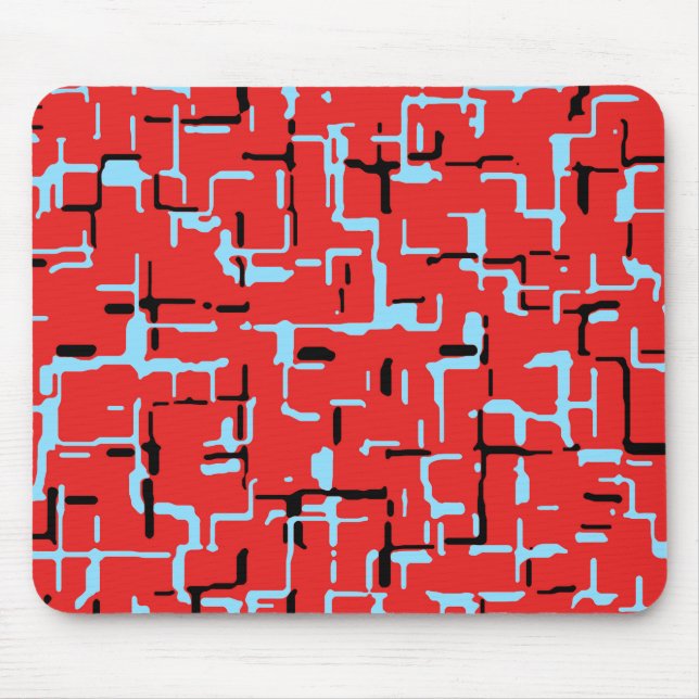 Red Black Blue Coola Mönster Musmatta (Framsidan)