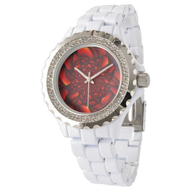 Red Black Blue Petal Armbandsur (Vinklad)