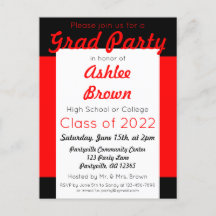 Red Black Bold Grad Party Studenten