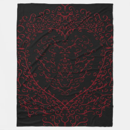Red Black Bröllop Gothic Heart BeSnygg Elegant Fleecefilt