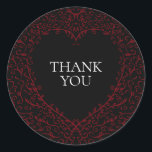 Red Black Bröllop Gothic Heart BeSnygg Elegant Runt Klistermärke<br><div class="desc">Vår vackra gula och svarta elegant-hjärtdesign är underbar som mörk elegant bröllop.</div>