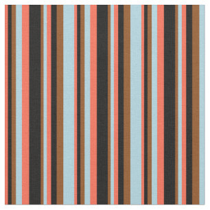 Red, Black, Brown och Light Blue Mönster Tyg
