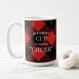 Red Black Buffalo Check Play Funny jul Kaffemugg