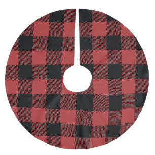 Red Black Buffalo Check Play Julgransmatta Borstad Polyester
