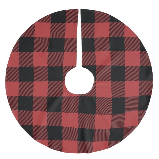 Red Black Buffalo Check Play Julgransmatta Borstad Polyester (Framsidan)