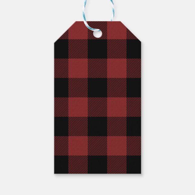 Red Black Buffalo Check Play Presentetikett (Framsidan)
