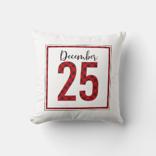 Red Black Buffalo Checka jul Dekorativ kudde