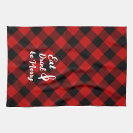 Red Black Buffalo Gingham Check Kitchen Towels Kökshandduk