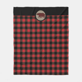 Red Black Buffalo Play Bear Fleecefilt