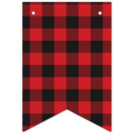 Red Black Buffalo Play Bröllop Vimplar