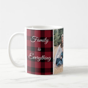 Red Black Buffalo Play Family Quote Namn Photo Kaffemugg