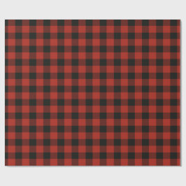Red & Black Buffalo Play Festive Checkated Presentpapper