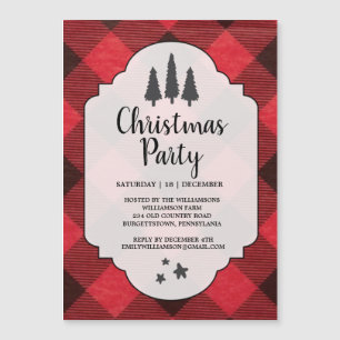 Red Black Buffalo Play jul Party Magnet