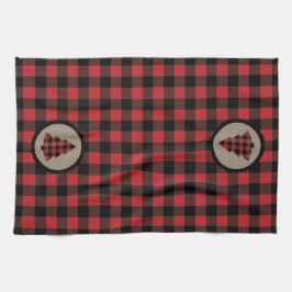 Red Black Buffalo Play Julgran Kökshandduk