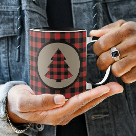 Red Black Buffalo Play Julgran Mugg