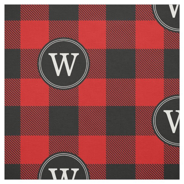 Red Black Buffalo Play Lumberjack 1IR Monogram Tyg (Provkarta)