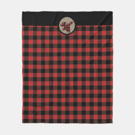 Red Black Buffalo Play Moose Head Fleecefilt