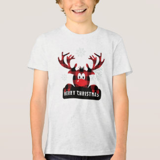 Red & Black Buffalo Play Reindeer Jul T Shirt