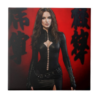 Red Black ceramic tile Kakelplatta