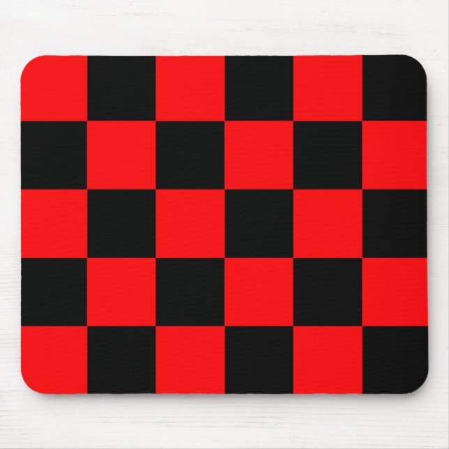 Red Black Checkated Mönster Musmatta (Framsidan)