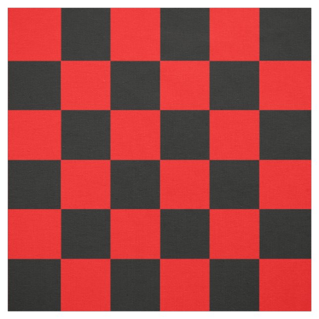 Red Black Checkated Mönster Tyg (Provkarta)